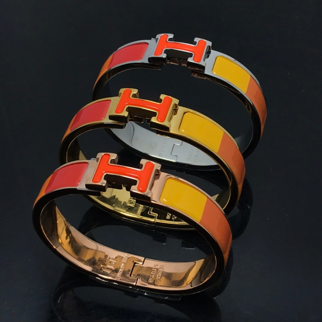 [Luxery]H BRACELET ORANGE RAINBOW CERAMIC