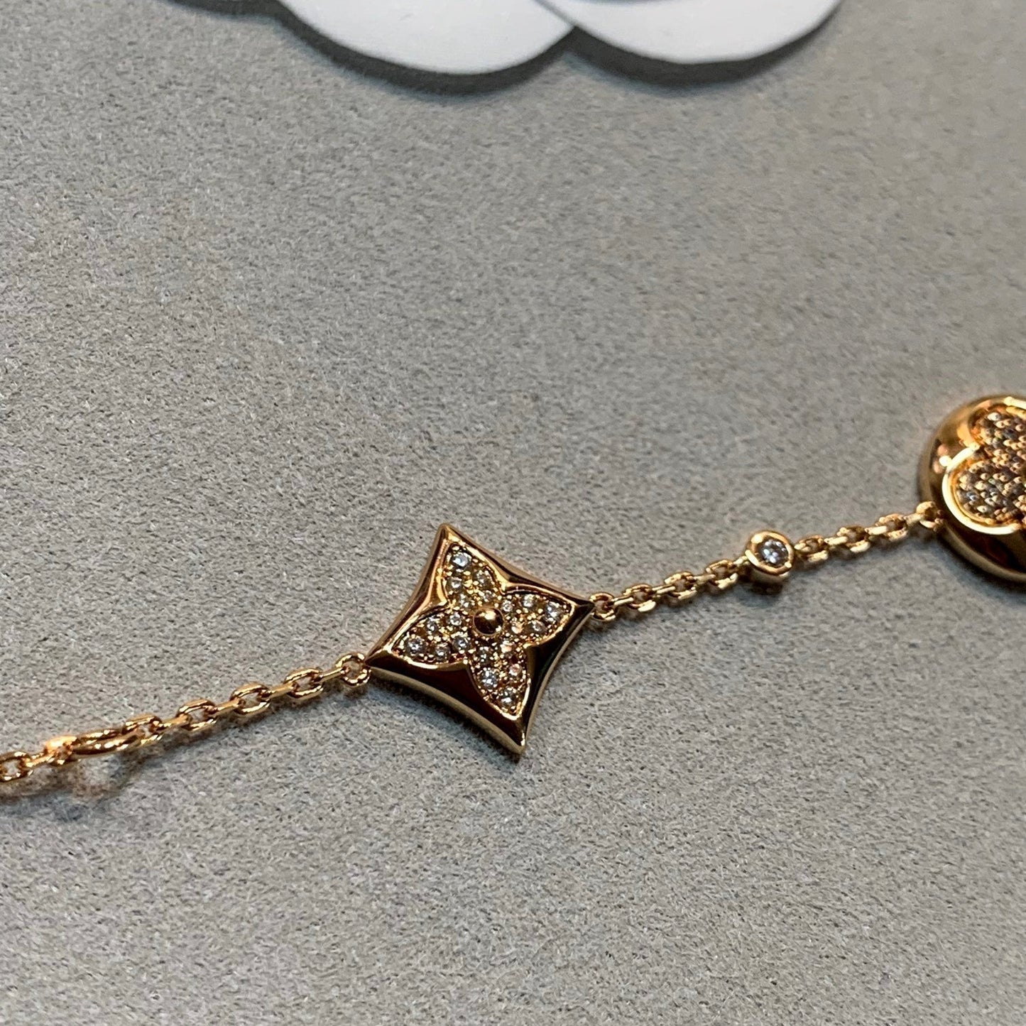 [Luxery]STAR AND SUN 4 MOTIFS GOLD DIAMONDS BRACELET