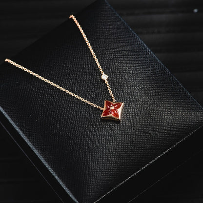 [Luxery]STAR NECKLACE PINK GOLD 1 DIAMOND