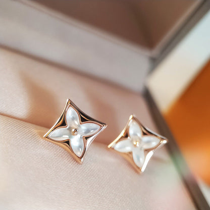 [Luxery]STAR MOP PINK GOLD EARRINGS
