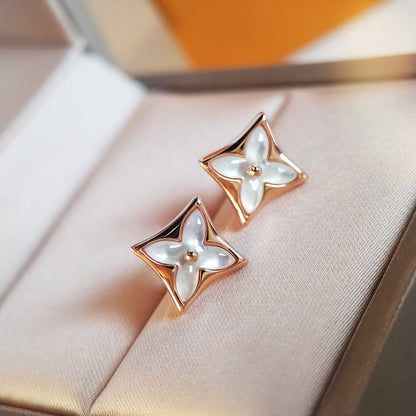 [Luxery]STAR MOP PINK GOLD EARRINGS