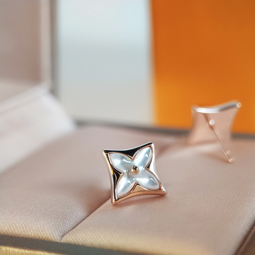 [Luxery]STAR MOP PINK GOLD EARRINGS