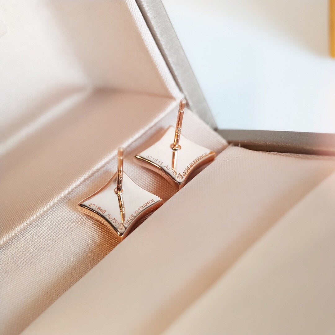 [Luxery]STAR MOP PINK GOLD EARRINGS