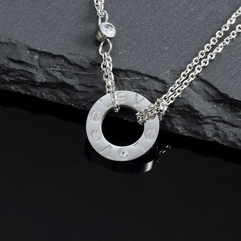 [Luxery]LOVE NECKLACE 16MM 2 DIAMONDS