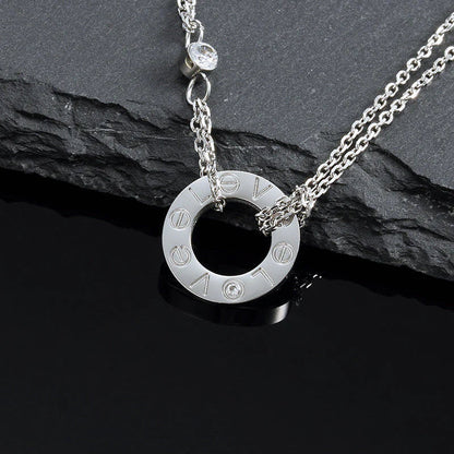 [Luxery]LOVE NECKLACE 16MM 2 DIAMONDS