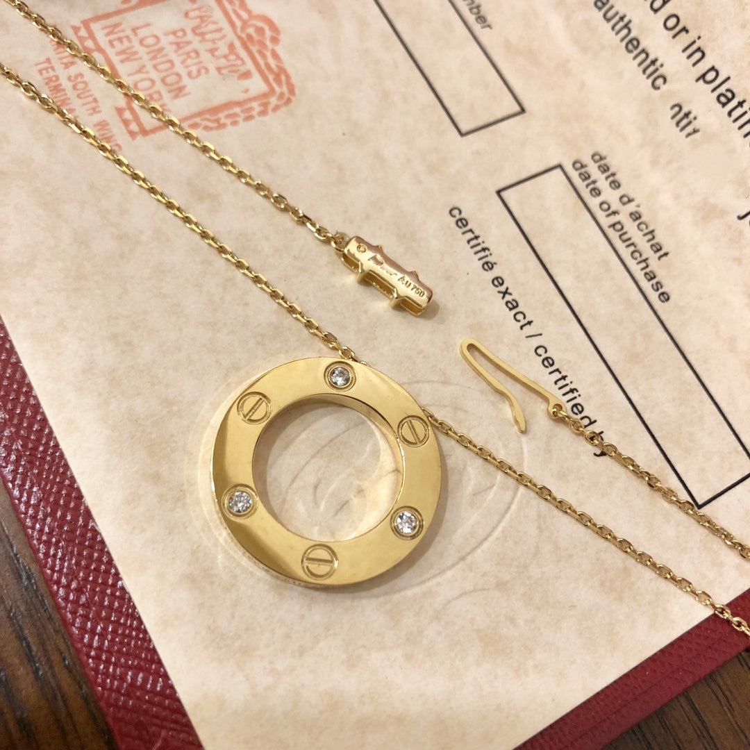 [Luxery]LOVE NECKLACE 16MM 3 DIAMONDS