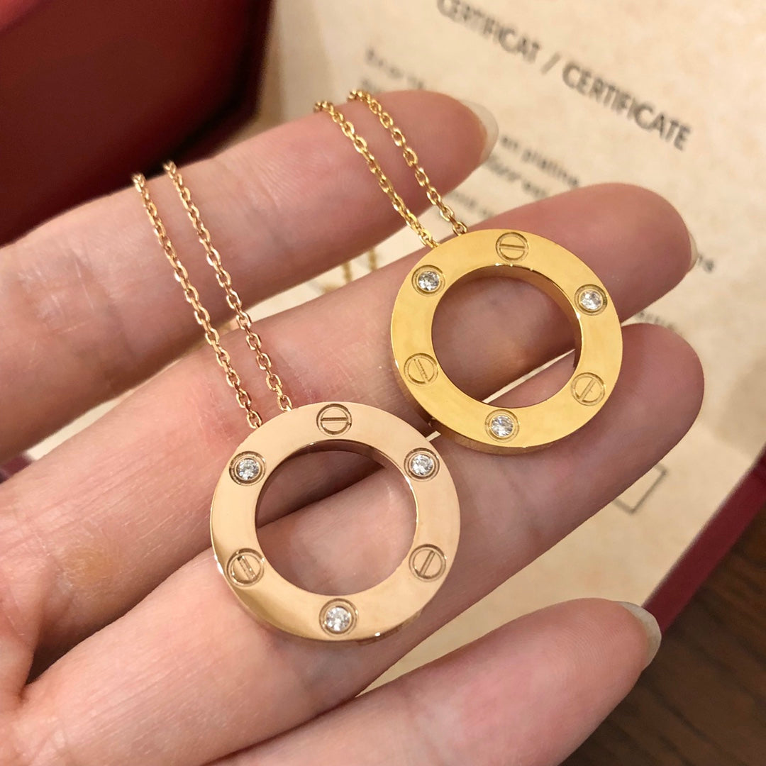 [Luxery]LOVE NECKLACE 16MM 3 DIAMONDS
