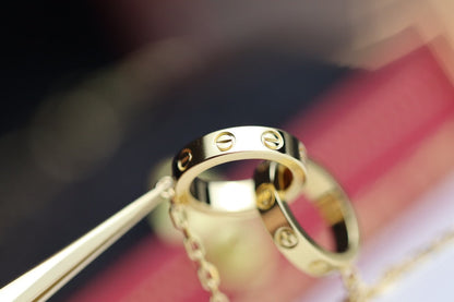 [Luxery]LOVE NECKLACE DOUBLE RING GOLD
