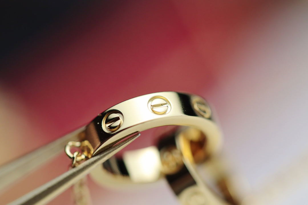 [Luxery]LOVE NECKLACE DOUBLE RING GOLD