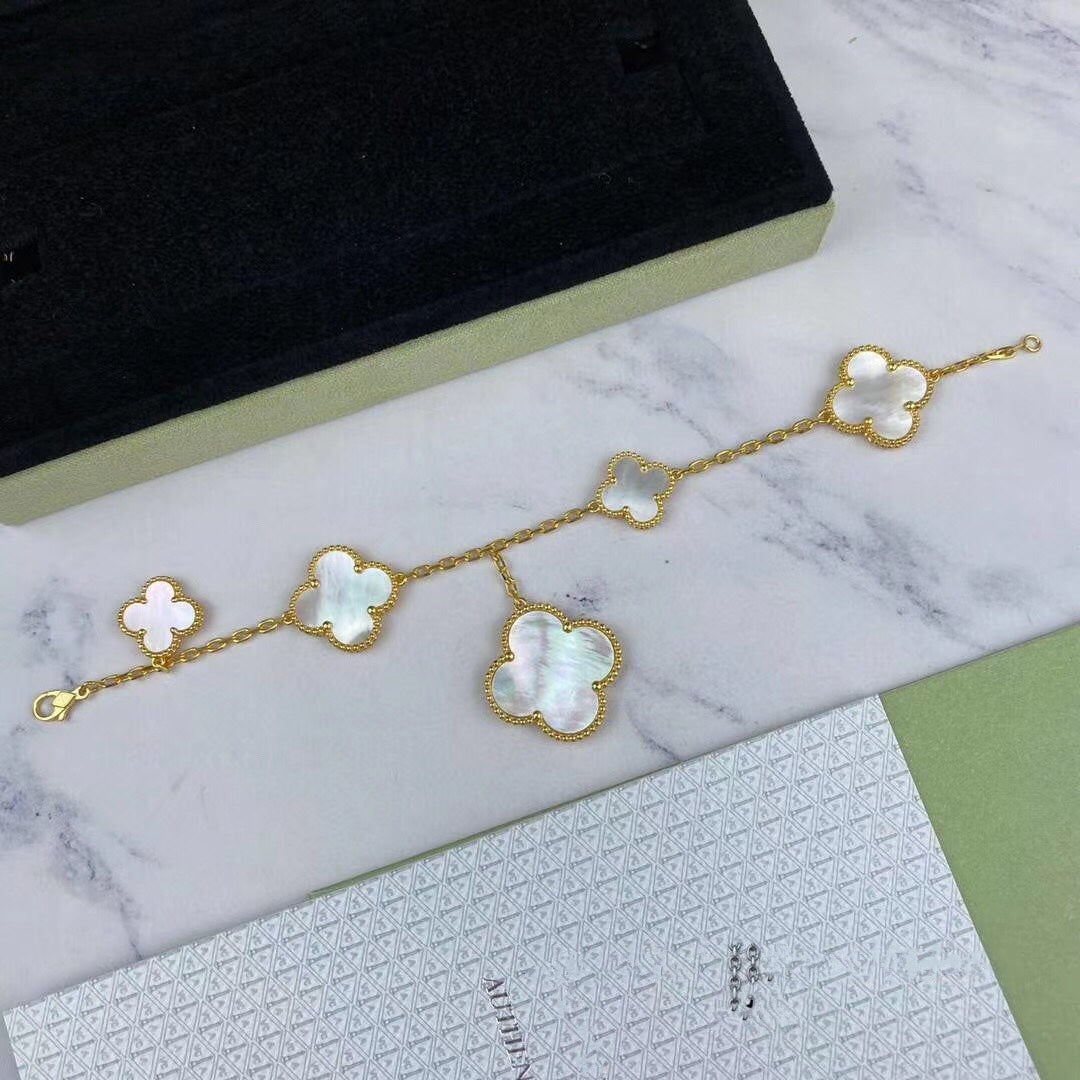 [Luxery]MAGIC CLOVER MOP GOLD BRACELET 5 MOTIFS