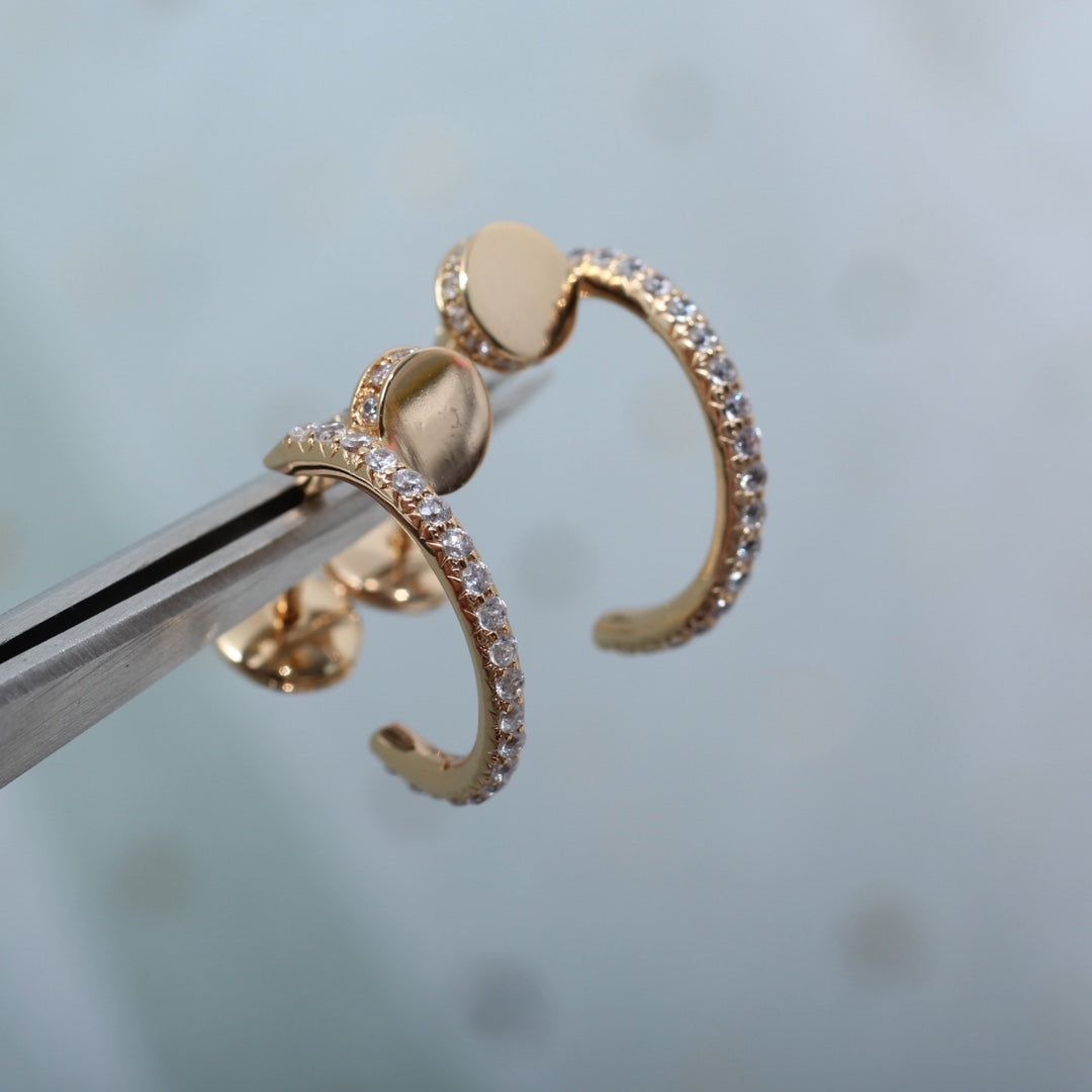 [Luxery]JUSTE EARRINGS 12.75MM PINK GOLD DIAMOND