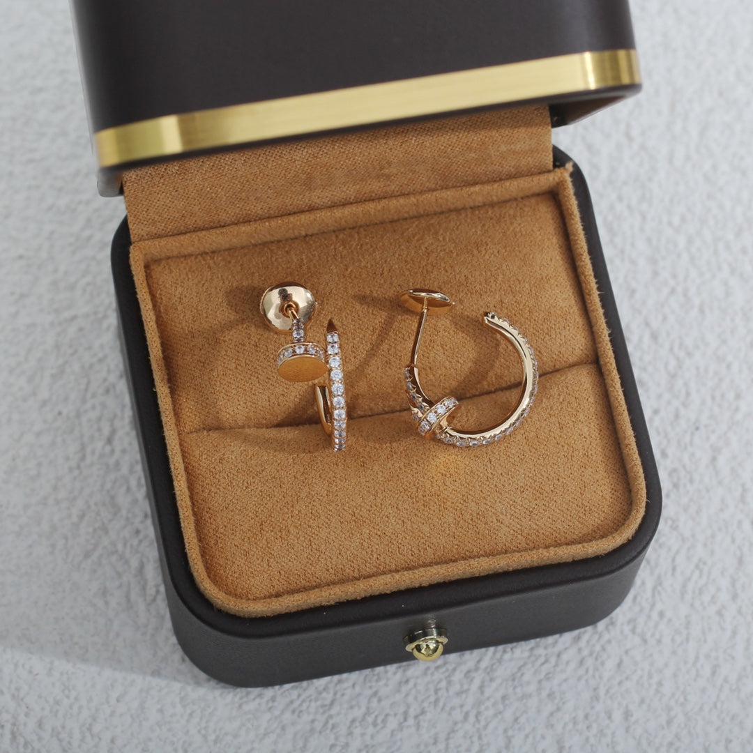 [Luxery]JUSTE EARRINGS 12.75MM PINK GOLD DIAMOND