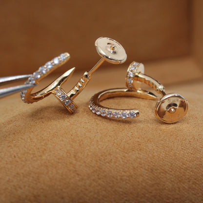 [Luxery]JUSTE EARRINGS 12.75MM PINK GOLD DIAMOND