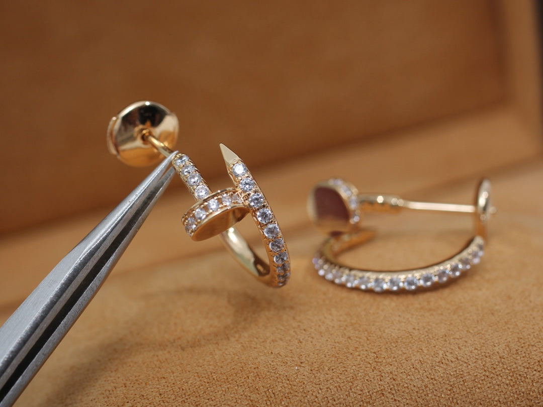 [Luxery]JUSTE EARRINGS 12.75MM PINK GOLD DIAMOND