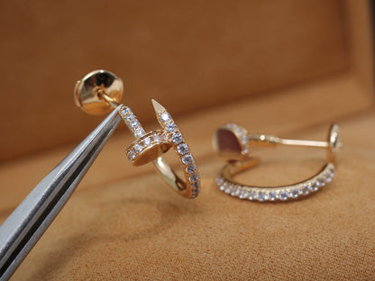 [Luxery]JUSTE EARRINGS 12.75MM PINK GOLD DIAMOND