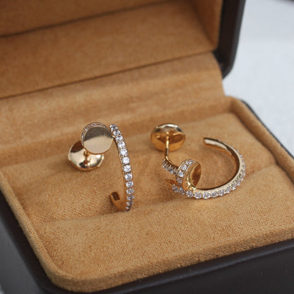[Luxery]JUSTE EARRINGS 12.75MM PINK GOLD DIAMOND