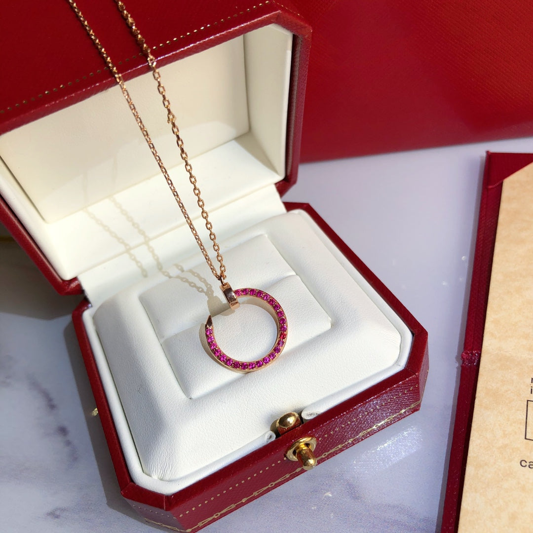 [Luxery]JUSTE NECKLACE GOLD RED DIAMONDS