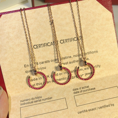 [Luxery]JUSTE NECKLACE GOLD RED DIAMONDS