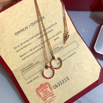 [Luxery]JUSTE NECKLACE GOLD RED DIAMONDS