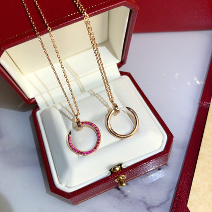 [Luxery]JUSTE NECKLACE GOLD RED DIAMONDS