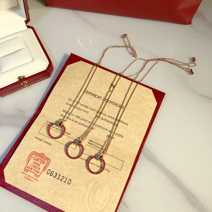 [Luxery]JUSTE NECKLACE GOLD RED DIAMONDS