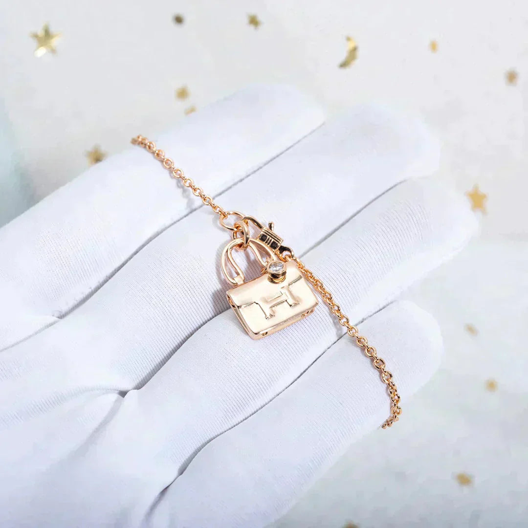 [Luxery]AMULETTE PEDANT ROSE GOLD NECKLACE