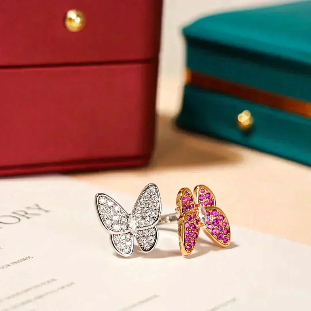 [Luxery]TWIN BUTTERFLY DIAMOND RING