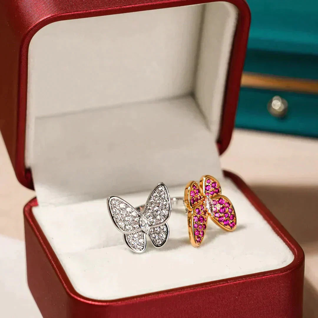 [Luxery]TWIN BUTTERFLY DIAMOND RING