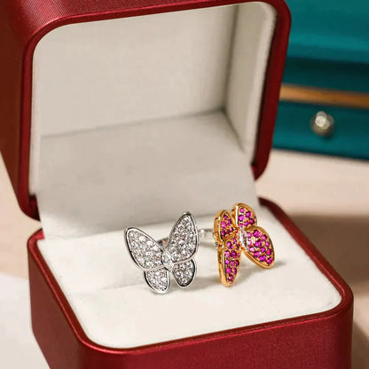 [Luxery]TWIN BUTTERFLY DIAMOND RING