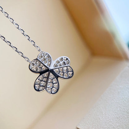 [Luxery]CLOVER DIAMOND NECKLACE SILVER
