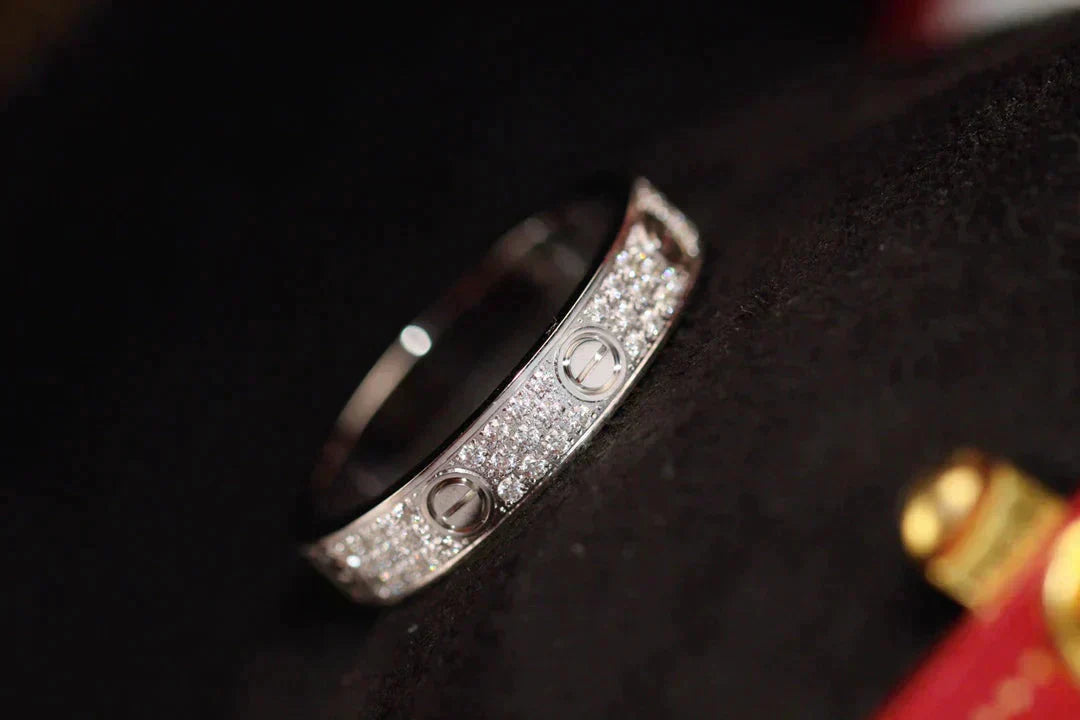 [Luxery]LOVE RING 3.6MM DIAMOND PAVED