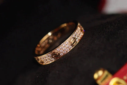 [Luxery]LOVE RING 3.6MM DIAMOND PAVED
