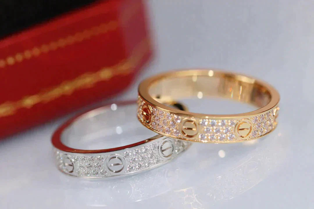 [Luxery]LOVE RING 3.6MM DIAMOND PAVED