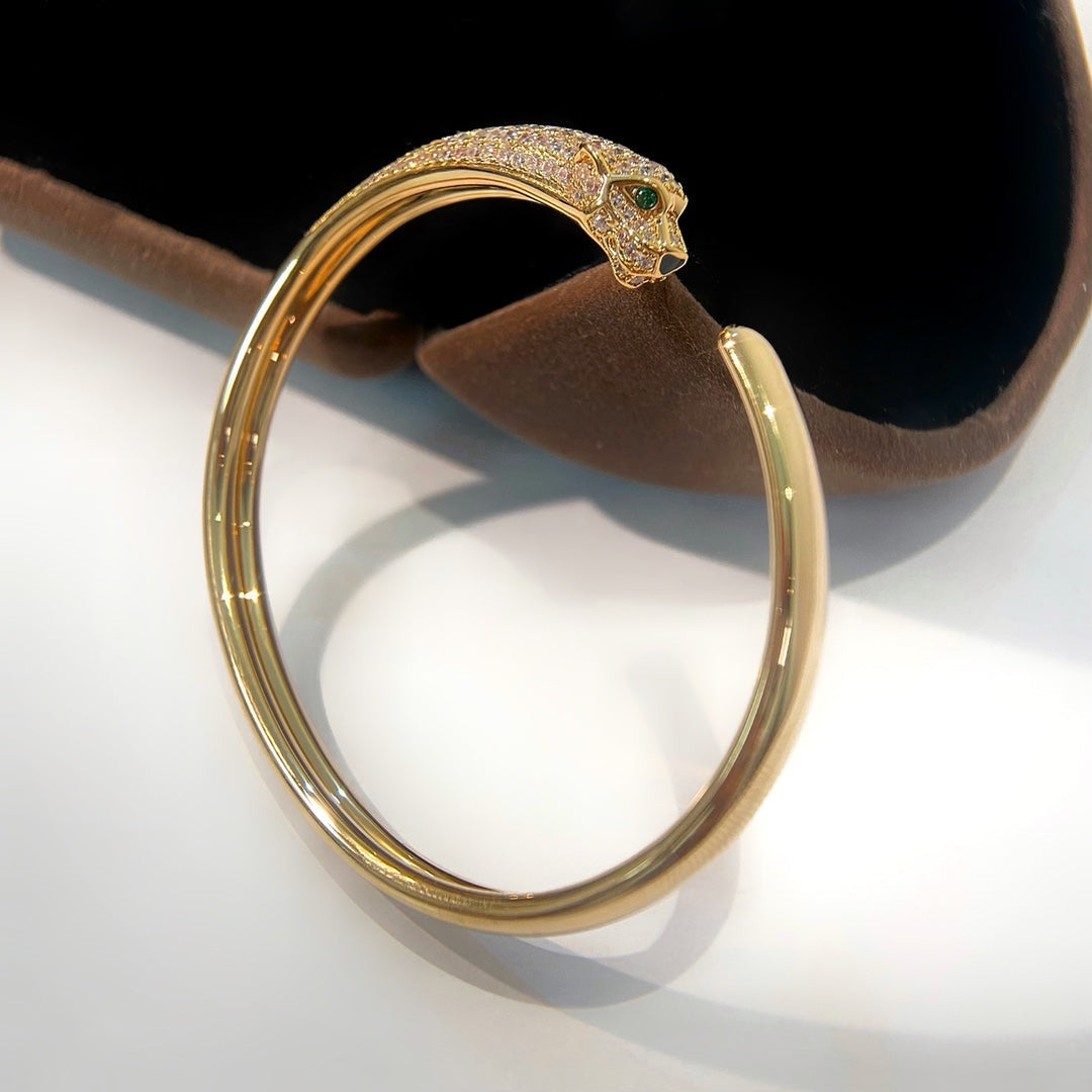 [Luxery]PANTHERE GOLD DIAMOND OPEN BRACELET