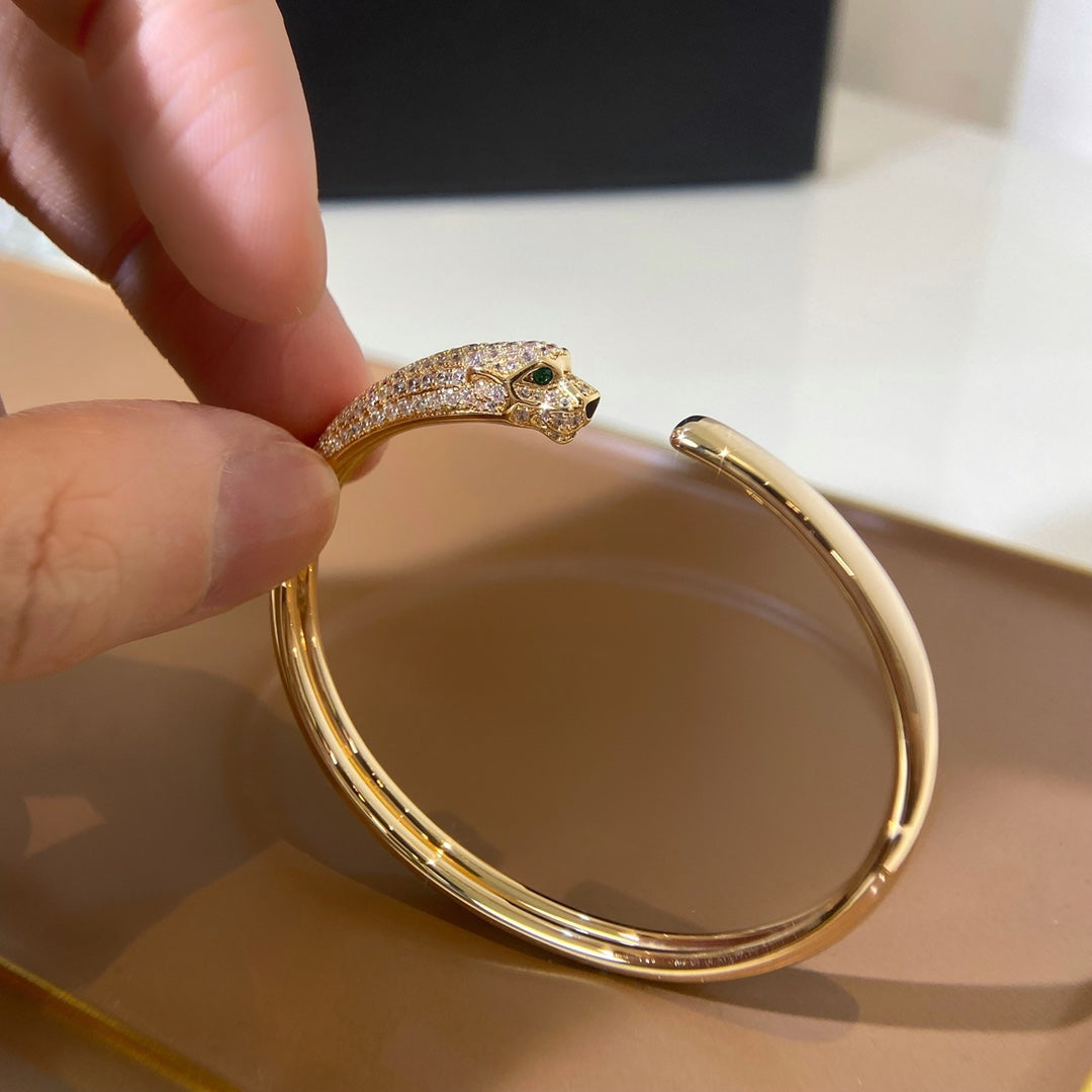 [Luxery]PANTHERE GOLD DIAMOND OPEN BRACELET