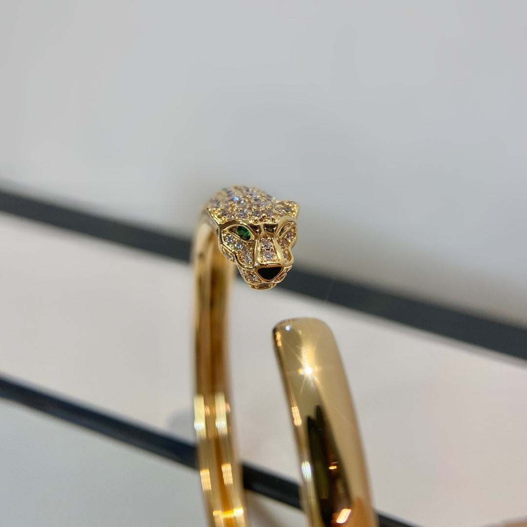 [Luxery]PANTHERE GOLD DIAMOND OPEN BRACELET