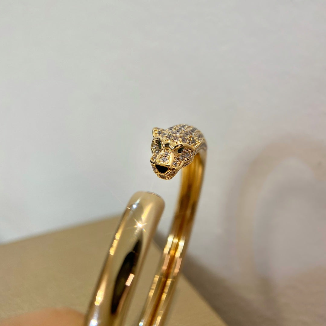 [Luxery]PANTHERE GOLD DIAMOND OPEN BRACELET
