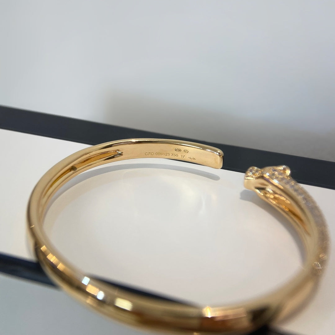 [Luxery]PANTHERE GOLD DIAMOND OPEN BRACELET