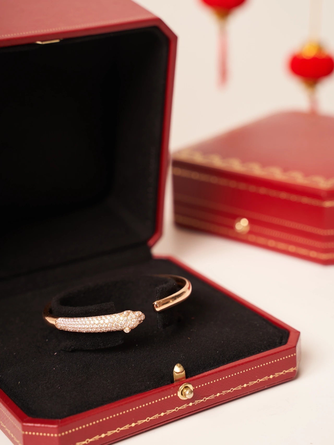 [Luxery]PANTHERE ROSE GOLD DIAMOND OPEN BRACELET