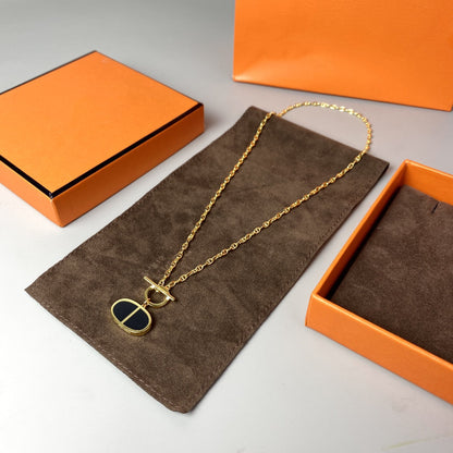 [Luxery]CHAINE VERSO BLACK CERAMIC NECKLACE