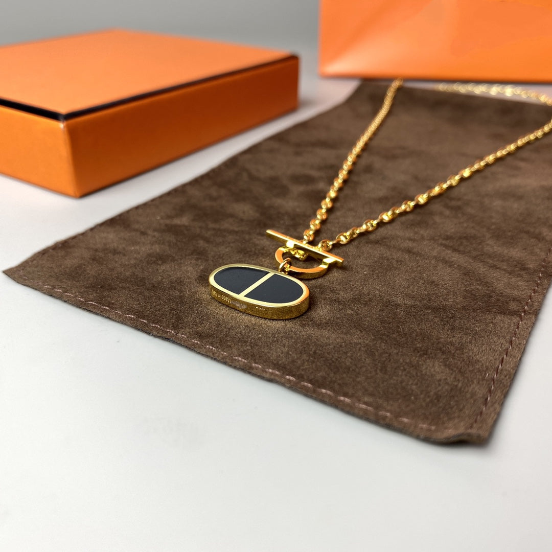 [Luxery]CHAINE VERSO BLACK CERAMIC NECKLACE
