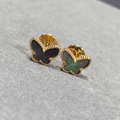 [Luxery]BUTTERFLY DARK MOP  EARRINGS