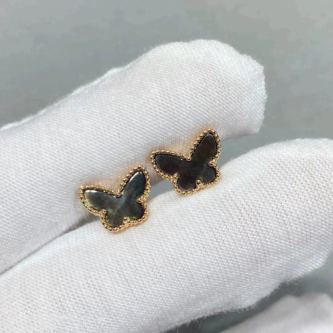 [Luxery]BUTTERFLY DARK MOP  EARRINGS