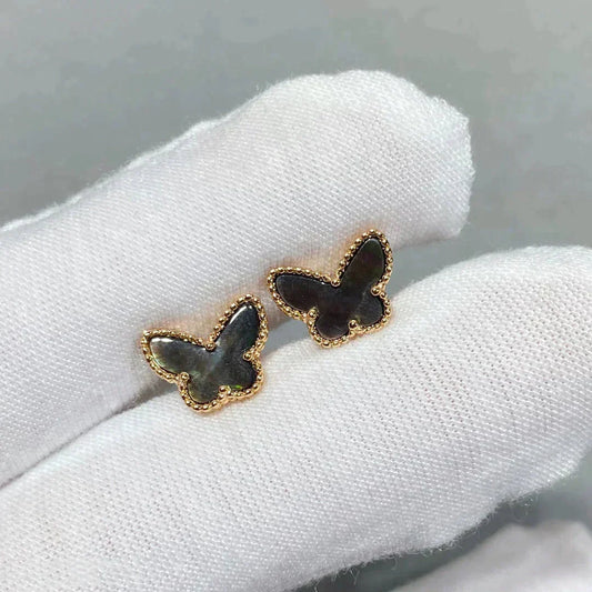 [Luxery]BUTTERFLY DARK MOP  EARRINGS