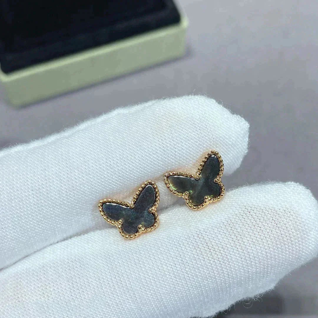 [Luxery]BUTTERFLY DARK MOP  EARRINGS