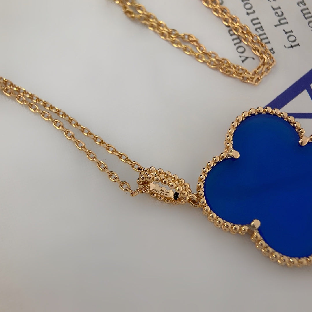 [Luxery]CLOVER 25MM NECKLACE TURQUOISE ROSE GOLD
