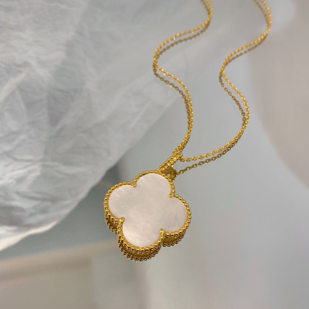 [Luxery]CLOVER 25MM MOP LARGE PENDANT NECKLACE