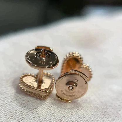 [Luxery]HEART CARNELIAN STUD EARRINGS