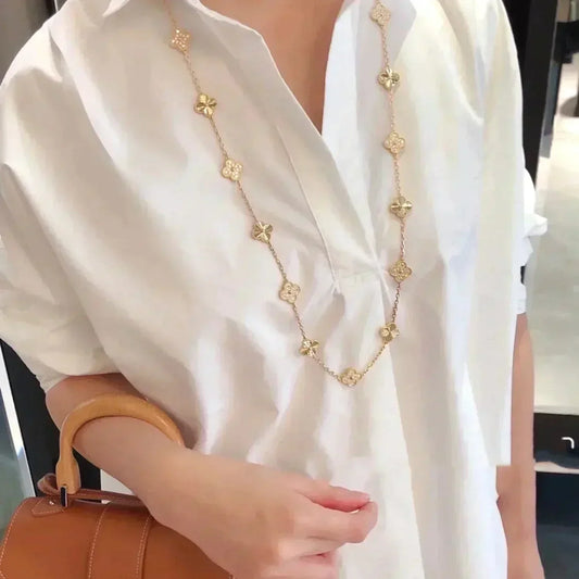[Luxery]CLOVER 20 MOTIFS LASER DIAMOND NECKLACE
