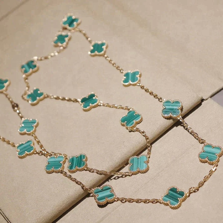 [Luxery]CLOVER 20 MOTIFS MALACHITE GOLD